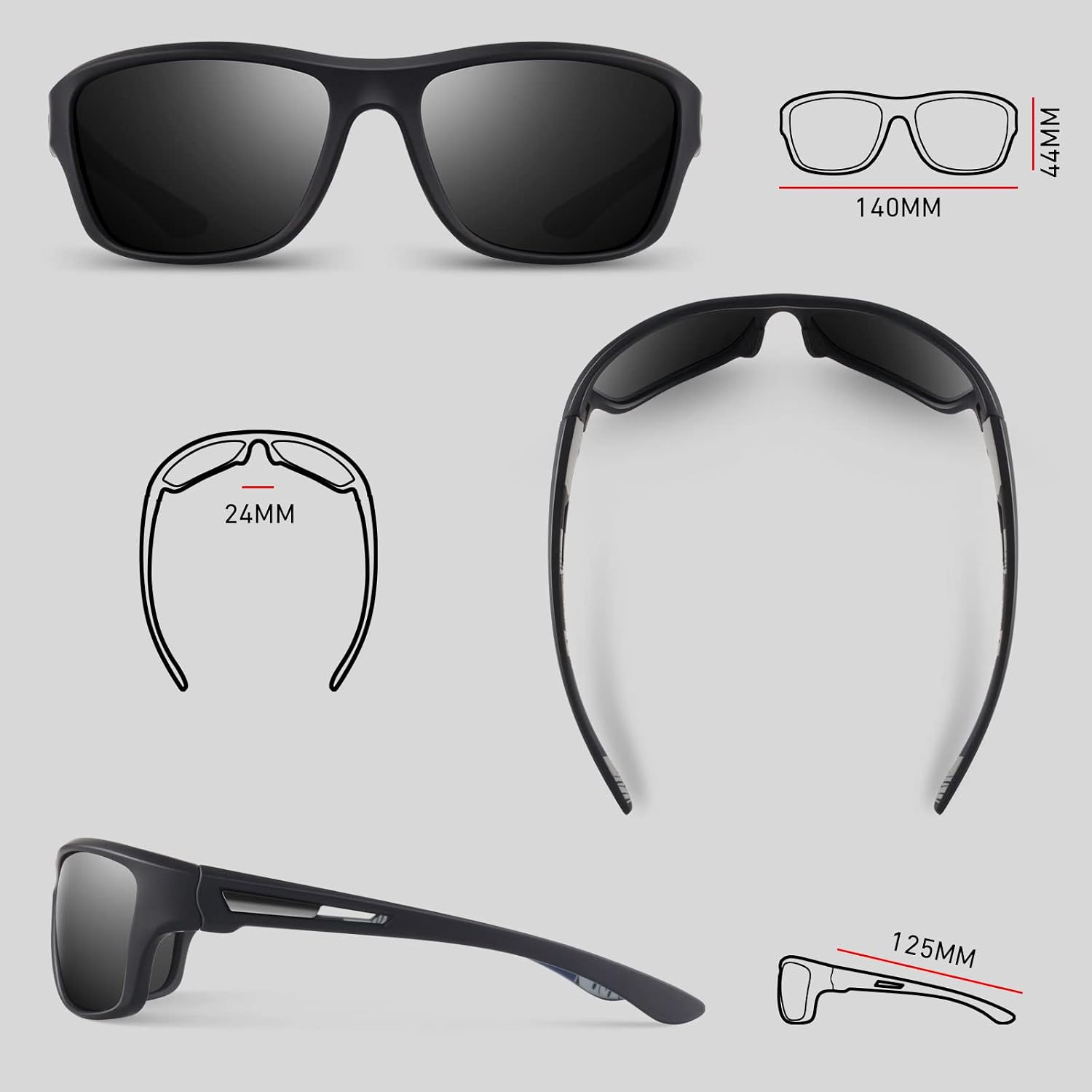 WEAROYO Polarized Sports Sunglasses Men Womens Fishing Running UV400