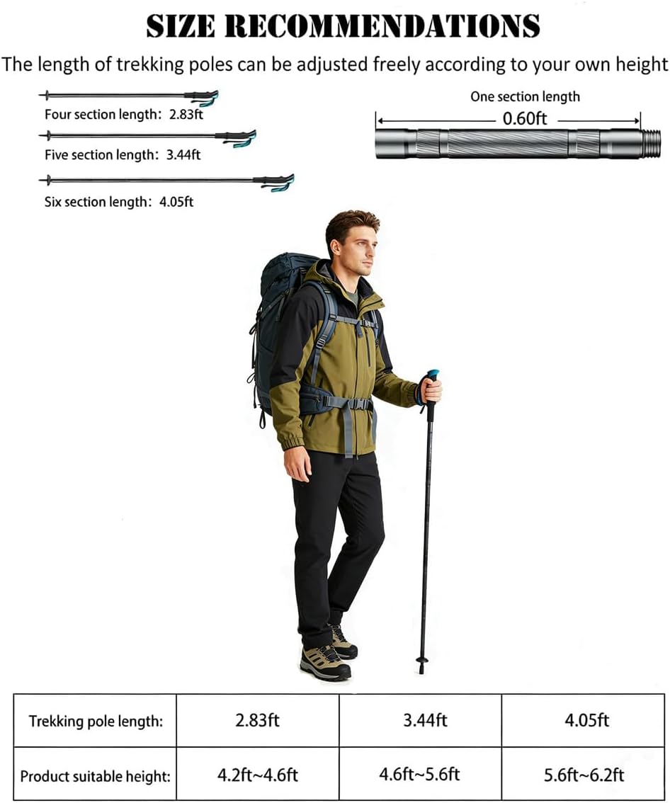 Modular Trekking Pole for Hiking & Knee Support