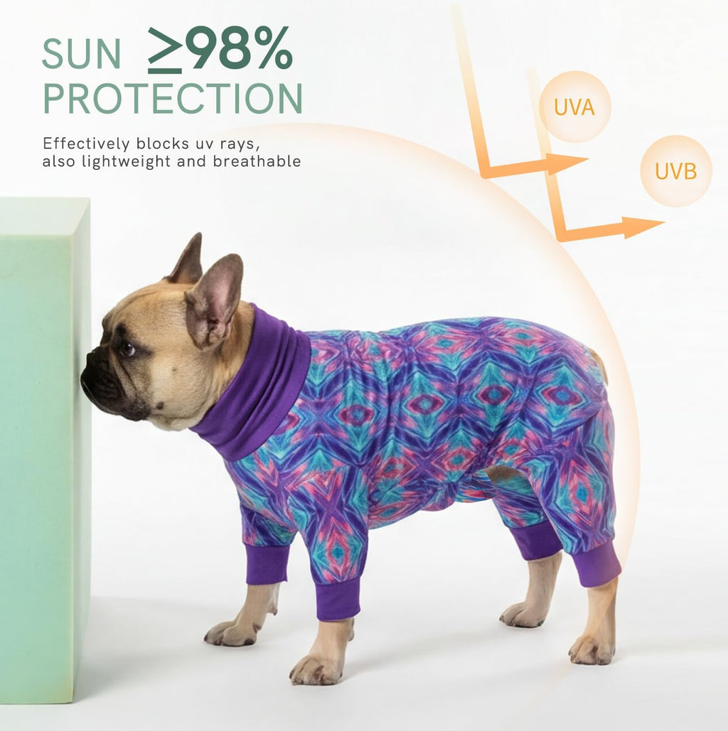 Dog Anxiety Relief Pajamas, Dog Sun Protection UV Shirt for Medium Small Large Dogs, Breathable UPF 50+ Pet Clothes for Outdoor, Travel, Beach Gear