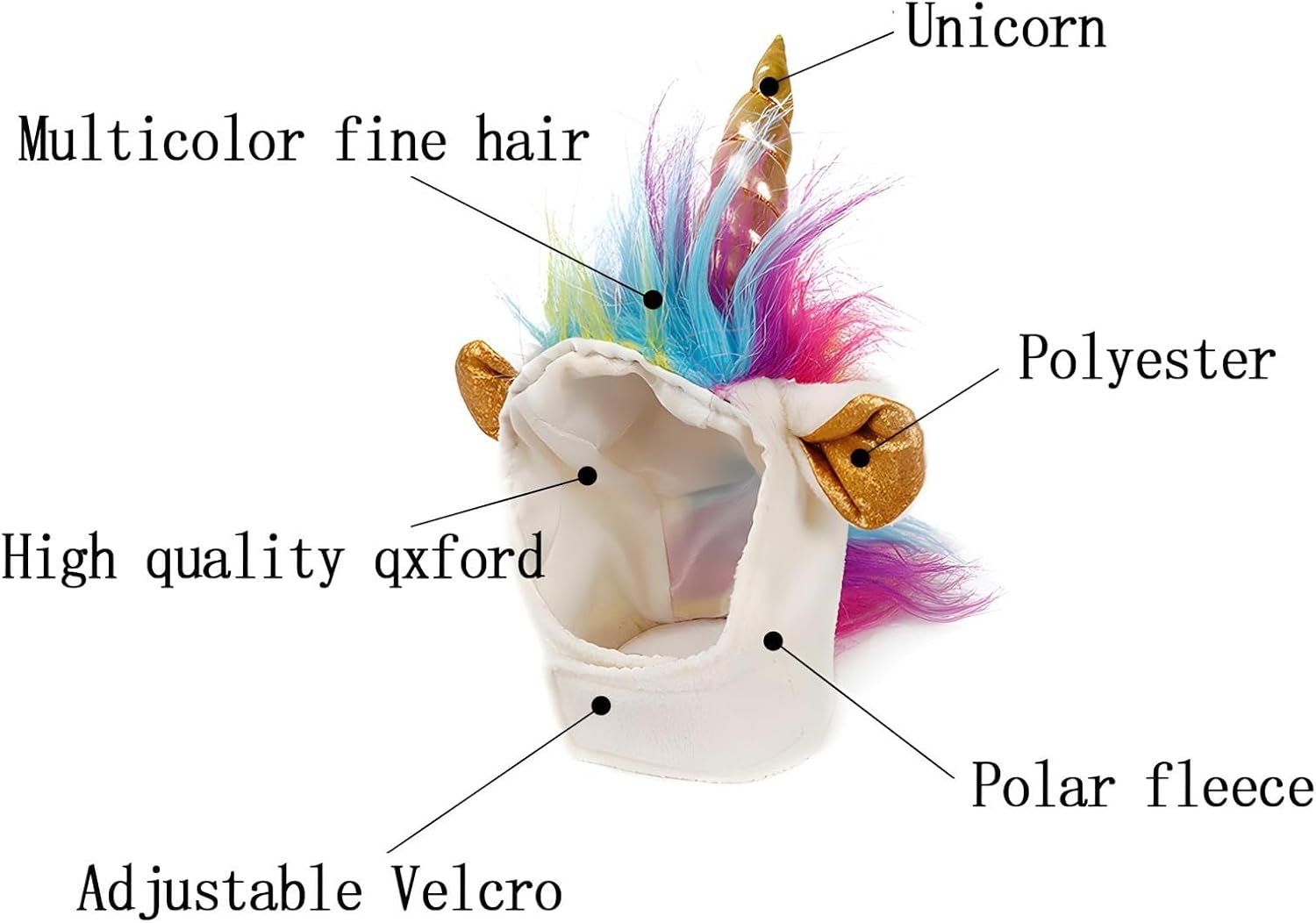 NACOCO Cat Unicorn Hat with Ear Hole for Small Dogs Puppy, Cat Costume Accessory for Halloween, Cosplay Mane Cap (with Ear Hole)