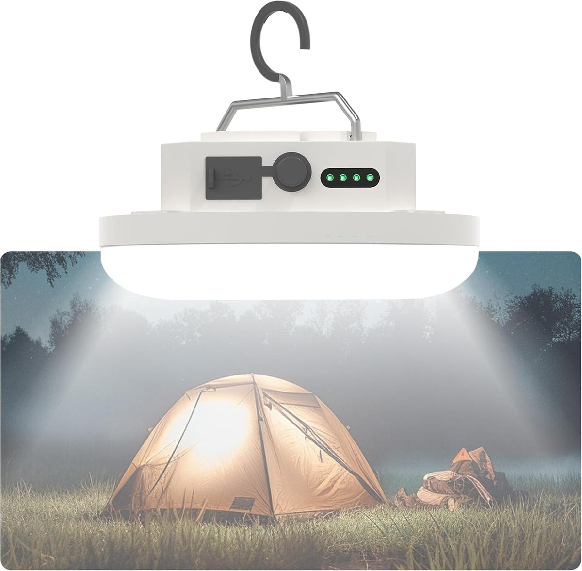 30W 4000LM Camping Tent Light,Rechargeable Canopy Light, 4 Lighting Modes