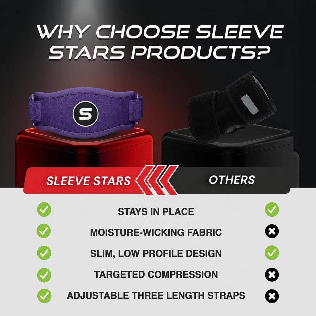 Sleeve Stars Tennis Elbow Brace for Men & Women, Elbow Brace for Tendonitis, Tennis Elbow Strap, Golfers Elbow Brace, Elbow Support Wrap for Tennis Elbow Relief, Fits 9"-23" (Pair/Dark Purple)