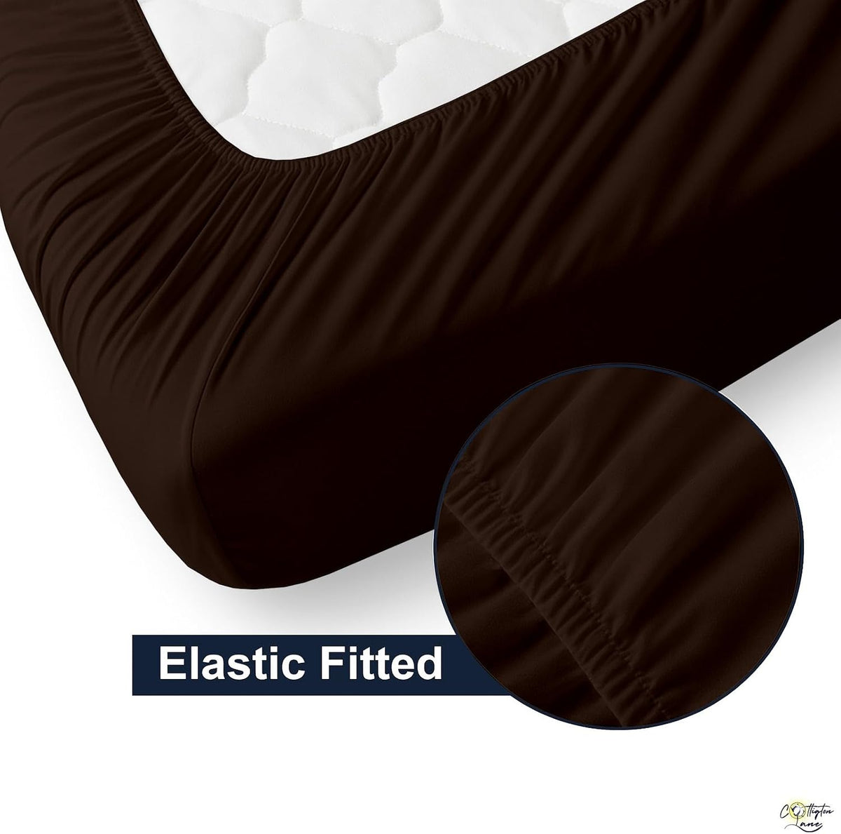 Cottington Lane 4 Piece Cot Sheets Set 32 x 75, Premium Egyptian Cotton Sheets, Perfect for Narrow Twin, Camp Bunk, Army Cots, Trifold Mattress, Camping Cot, Guest Bed Replacement, Chocolate