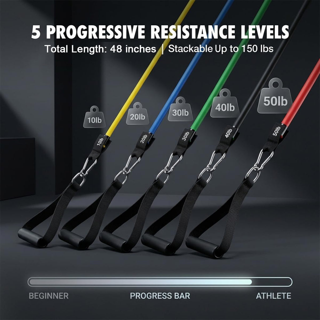 VEICK Resistance Bands with Handles, Exercise Tube Bands Set for Workouts