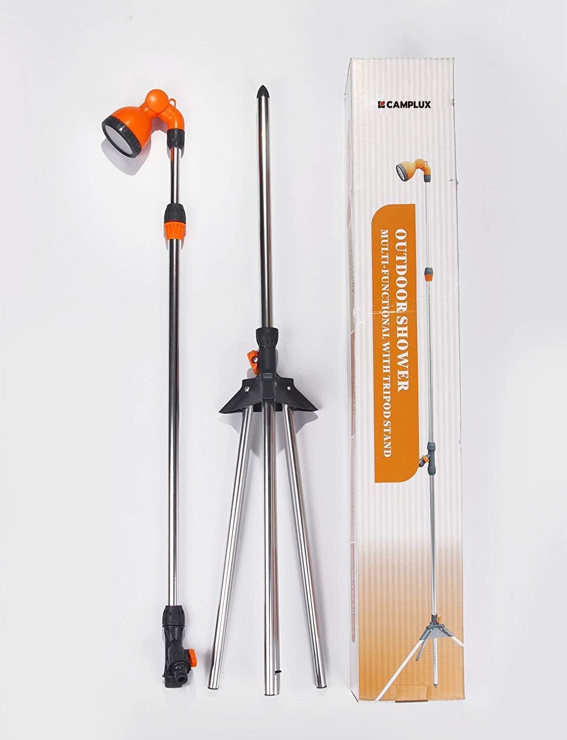 CAMPLUX Portable Poolside Outdoor Shower with on/off Valve and Tripod Stand