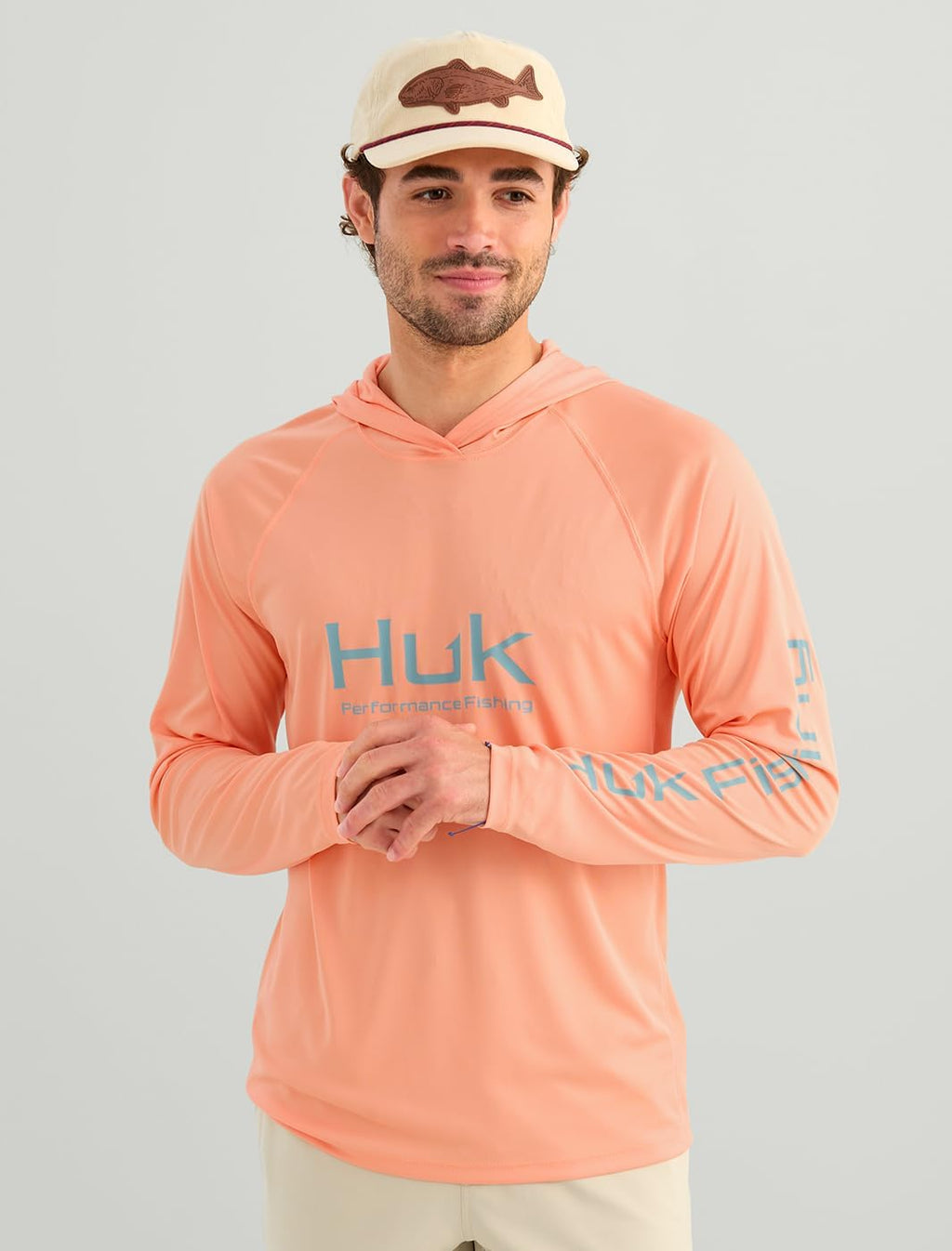 HUK Mens Pursuit Vented Long Sleeve Hoodie, Fishing Shirt with Hood