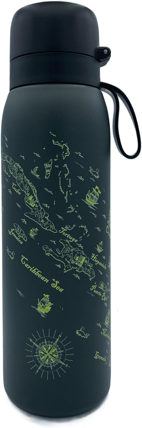 Marley Designed Bottle Pro Reusable Water Bottle with Filter, 80+ contaminants filtered, BPA Free, Sustainable Refills, 750ml, Filter Bottle + 1 Refill Included