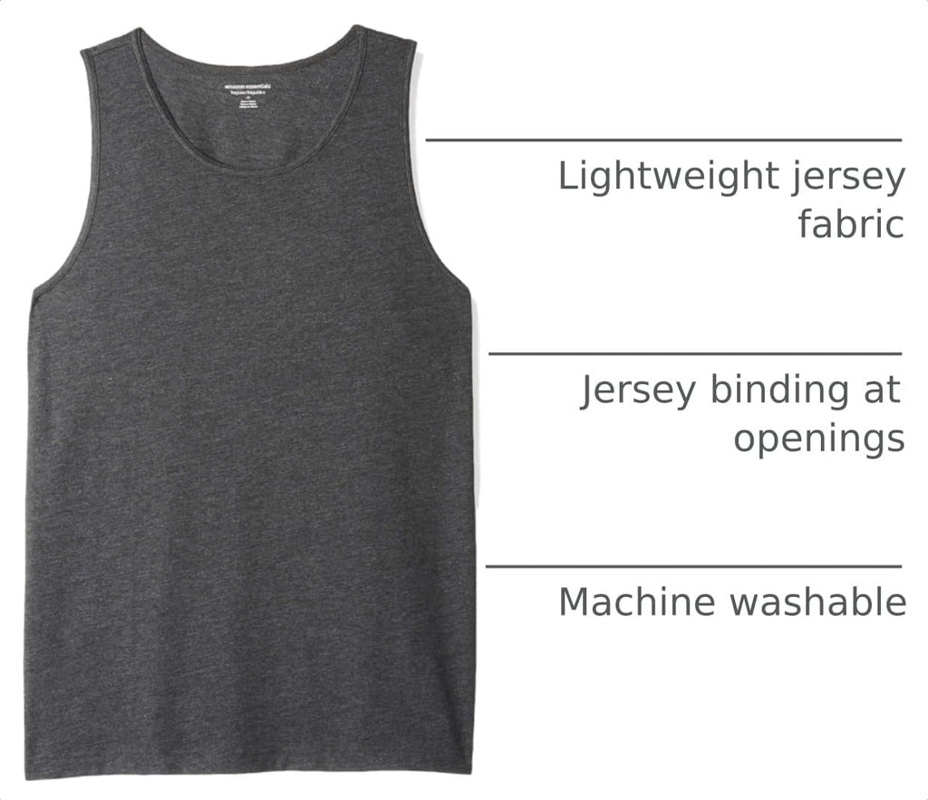 Amazon Essentials Men's Regular-Fit Sleeveless Tank Tops
