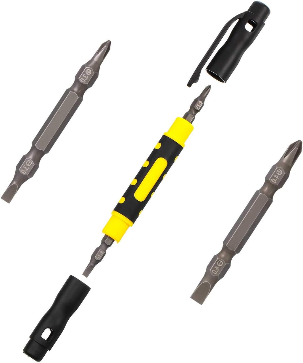 Mudder 4 Pcs Pen Screwdriver 4 in 1 Multipurpose Crossing Flathead