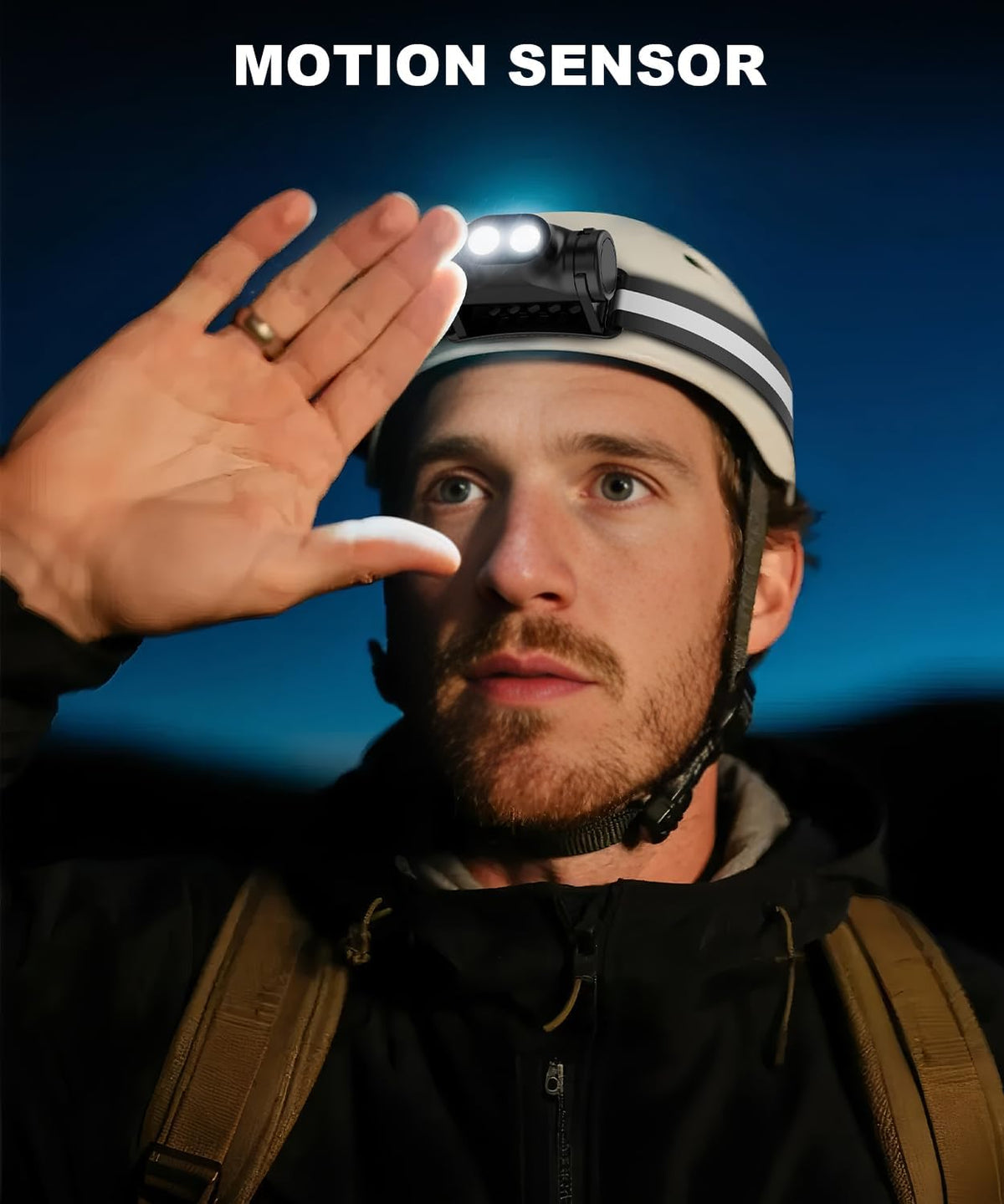 Rechargeable Running Headlamp 8PC, 1500 Lumens Bright Head Lamp Led with Motion Sensor, 4 Modes, Magnet, Detachable Flashlight & Headband for Adult, Outdoor, Emergency, Hard Hat Light