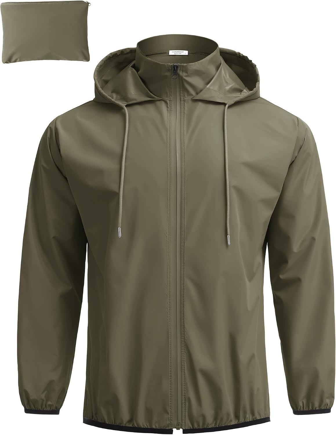 COOFANDY Men's Light Rain Jacket Packable Waterproof Raincoat Windbreaker