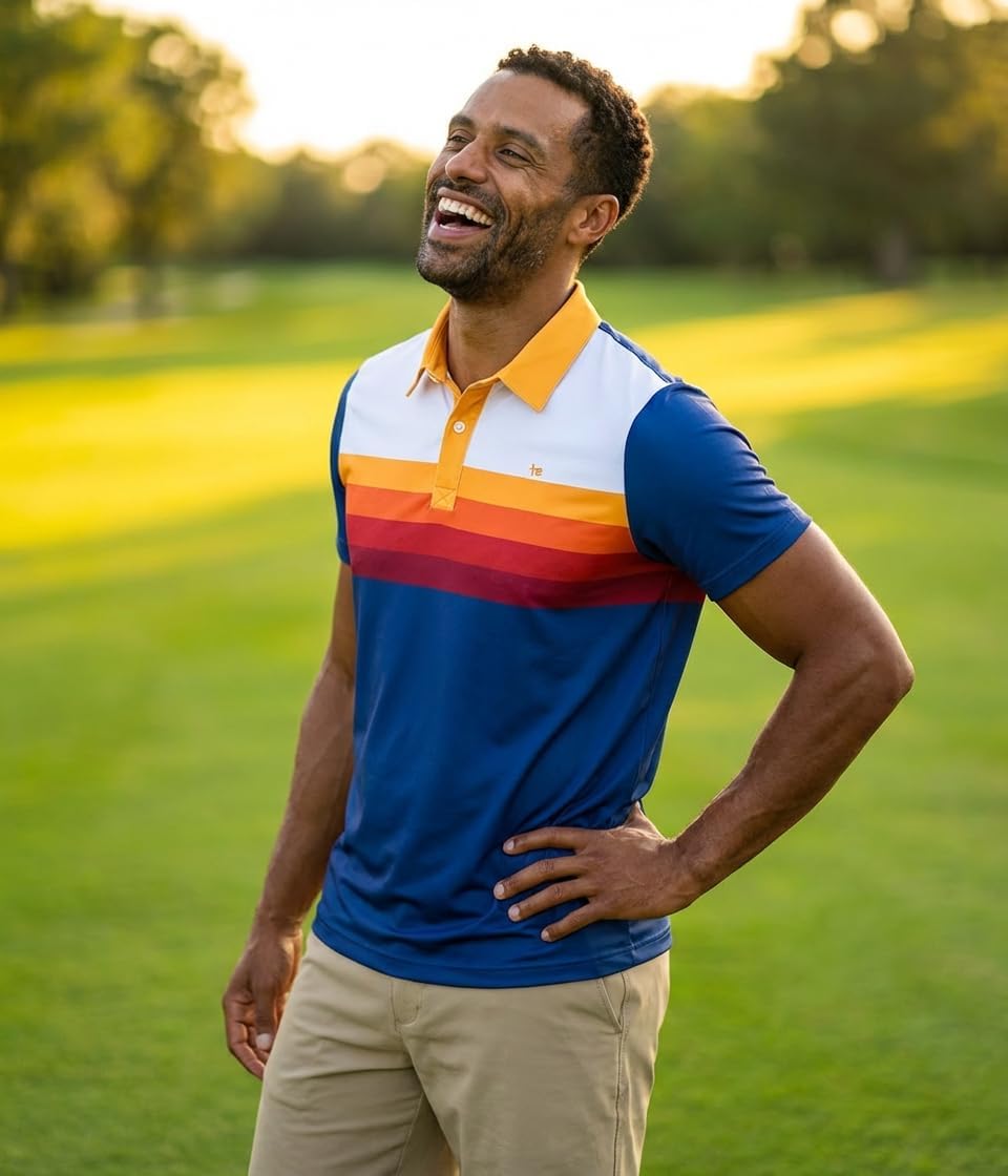 Tipsy Elves Men's Performance Golf Polo Shirt - Funny Novelty Golf Gift