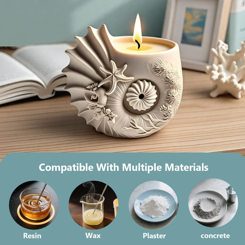 Conch Starfish Resin Mold, Silicone Mold for Epoxy, Plaster and Concrete
