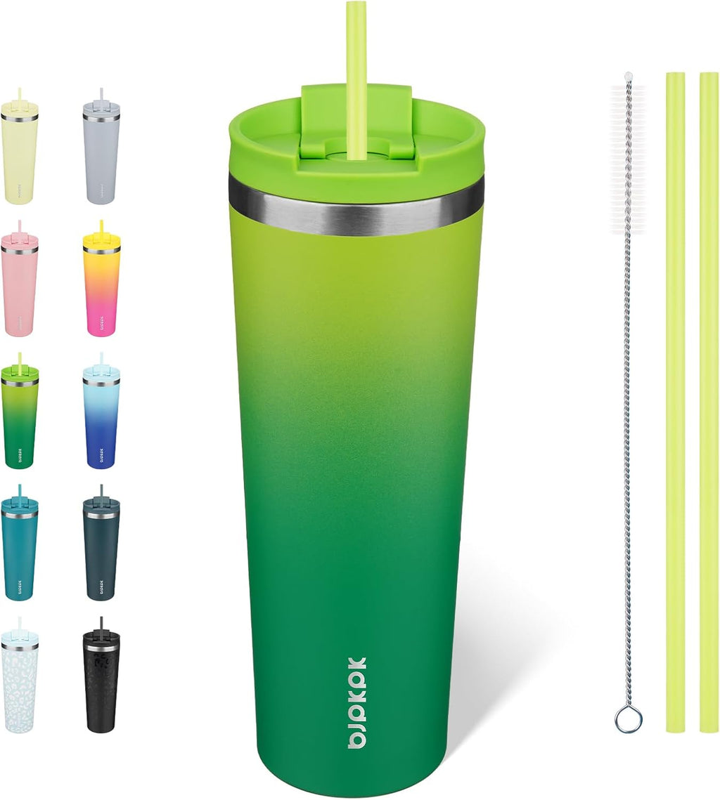 BJPKPK 30 oz Coffee Tumbler with Straw, Insulated Stainless Steel Cup