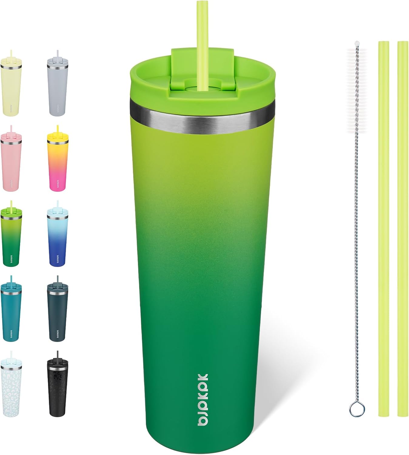BJPKPK 30 oz Coffee Tumbler with Straw, Insulated Stainless Steel Cup