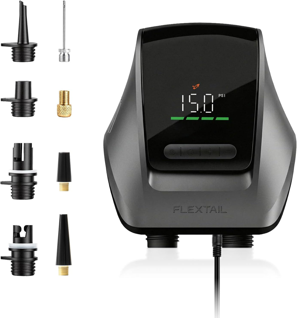 FLEXTAILGEAR Electric Paddle Board Pump, 45 PSI Rechargeable Dual-Stage, Auto-Off Portable SUP Pump for Stand Up Paddle Boards, Kayaks, Fast Inflation & Deflation