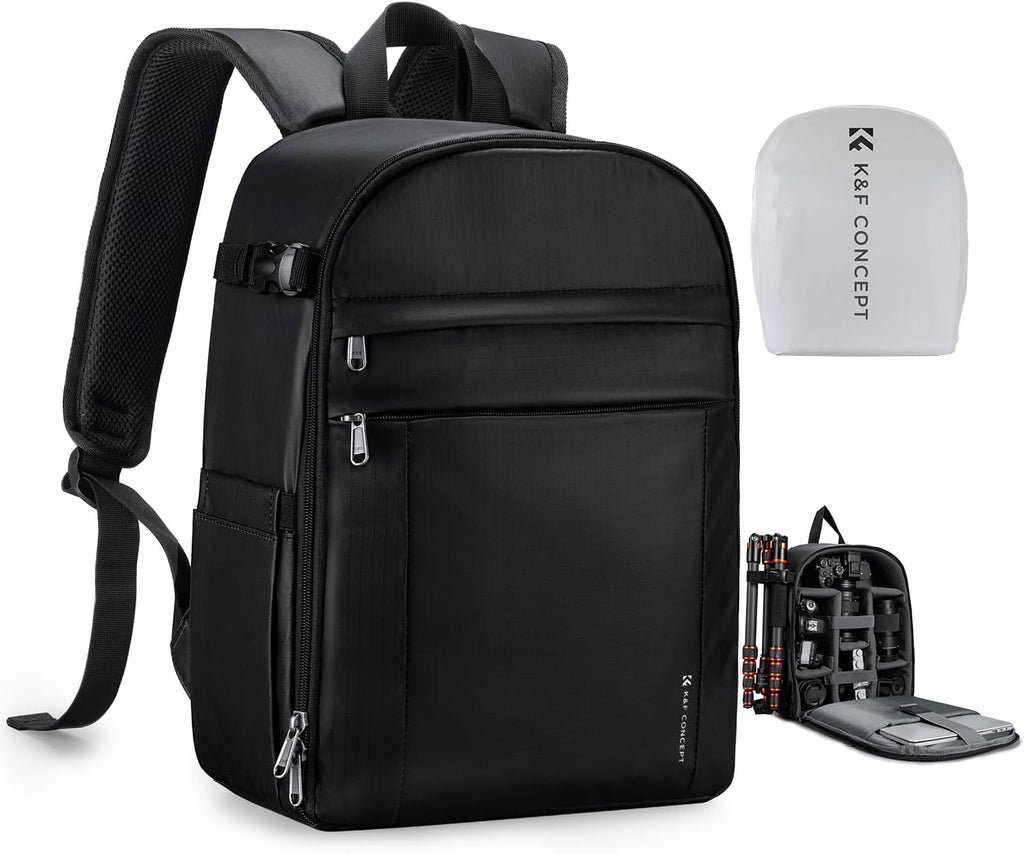 K&F CONCEPT Camera Backpack, Lightweight Camera Bag with Tripod Holder