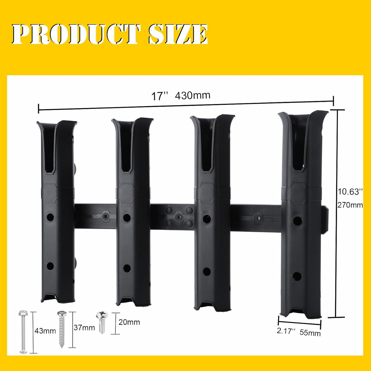 GearTrust Fishing Rod Holders, 4 Rod Holder for Boat Golf Cart & Garage