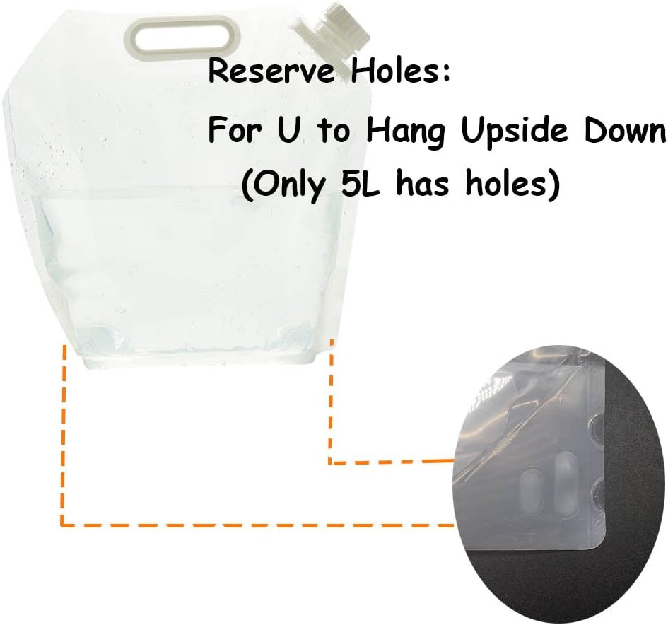 SUPANT Collapsible Emergency Water Jug Container Bag, Freezable, BPA Free Plastic Water Carrier Tank, Outdoor Folding Water Bag for Sport Camping Riding Mountaineer Backoacking, Food Grade