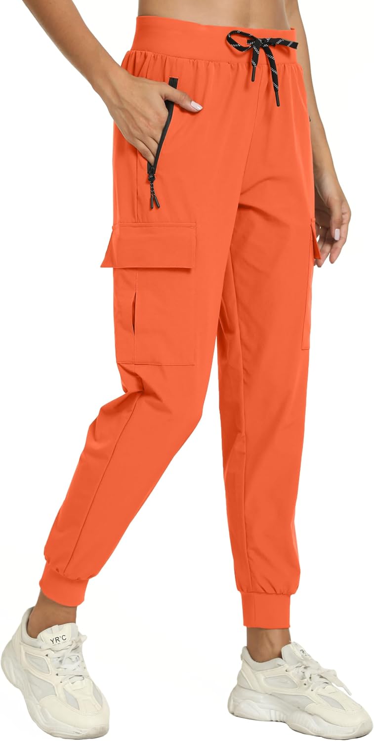 Womens Cargo Hiking Pants with 4 Pockets Lightweight Water Resistant