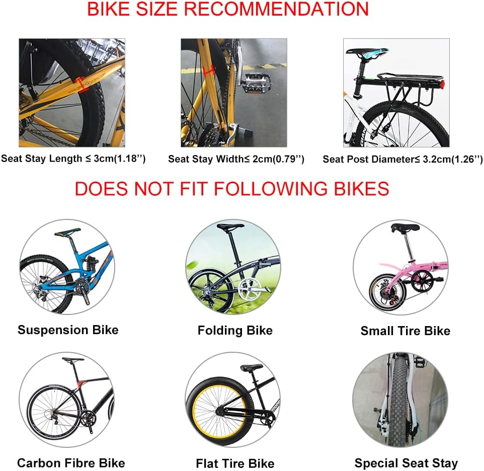 ROCKBROS Rear Bike Rack Quick Release Bike Cargo Rack for Luggage Commuting