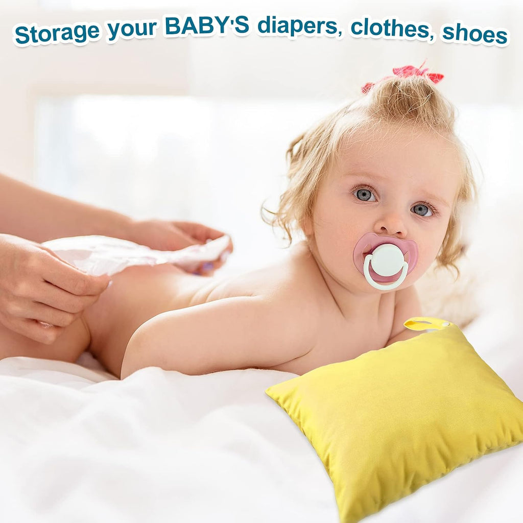 Woanger 10 Pack Wet Dry Bags for Baby Cloth Diapers Waterproof Reusable Travel Bags with Two Zippered Pockets Pool Beach Pouch for Swimsuit Beach Pool Daycare Yoga Gym Dirty Wet Clothe(Classic Color)