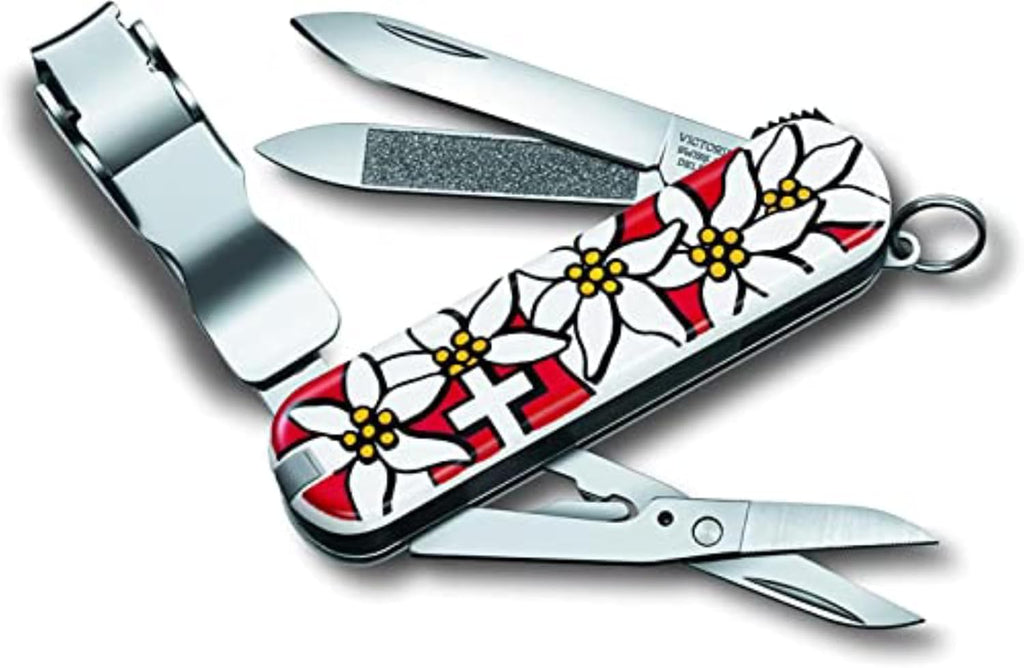Victorinox Nail Clip 580 Swiss Army Pocket Knife - Small Multi-Tool for Camping With 8 Functions, Blade, Nail File, and Cleaner