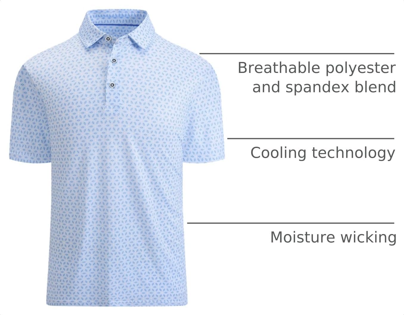 Esabel.C Golf Shirts for Men Moisture Wicking Dry Fit Short Sleeve Polo