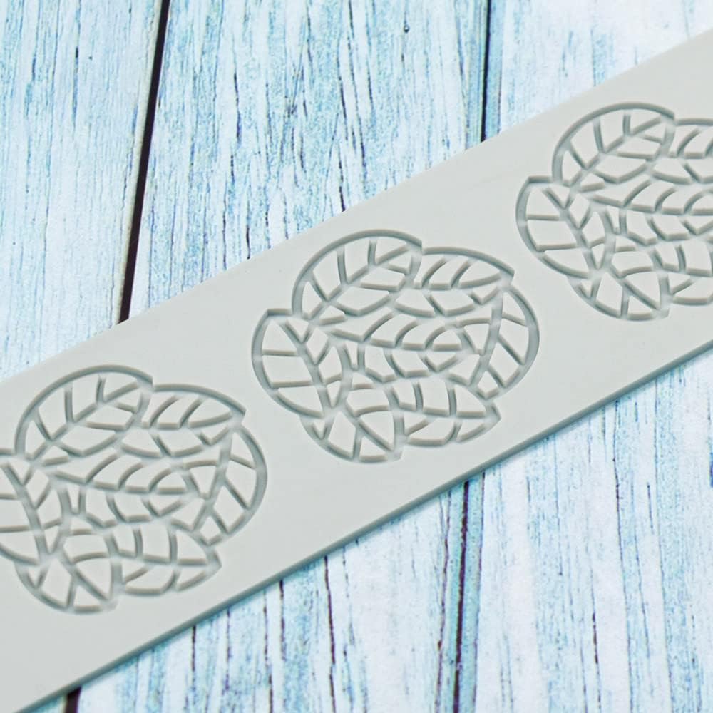 TUKE Hollow Leaf Silicone Molds Lover Heart Chocolate Molds Geometry 3D Silicone Mould Chocolate Candy Leaf Mold Sugar Craft Cake Decoration Cupcake Top (B_Leaf_11.12*2.4*0.12inch) BH0974