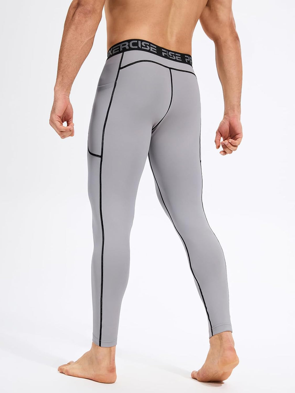 4 Pack Men’s Compression Pants Running Tights Workout Leggings for Men Athletic Base Layer Bottoms with Pockets
