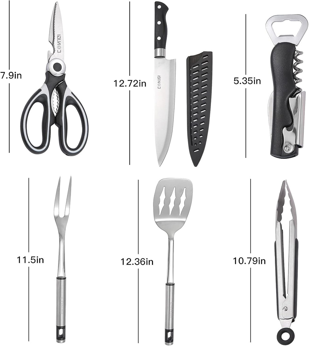 Camping Cookware Storage Bag - Camping Cooking Utensils Set Bag Camping Tool Portable Storage Bag Suitable for Knife, Fork, Spoon, Chopping Board, Chef's Knife,Kitchenware Storage