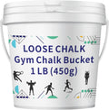 1 LB Loose Gym Chalk Bucket with Empty Chalk Bag & Spoon