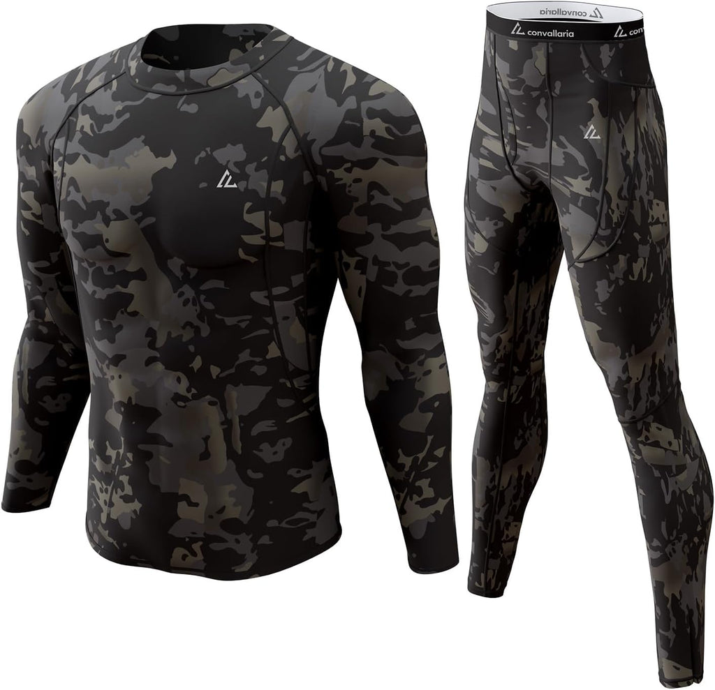 Mens Thermal Underwear Long Johns Set Cold Weather Hunting Base Layer