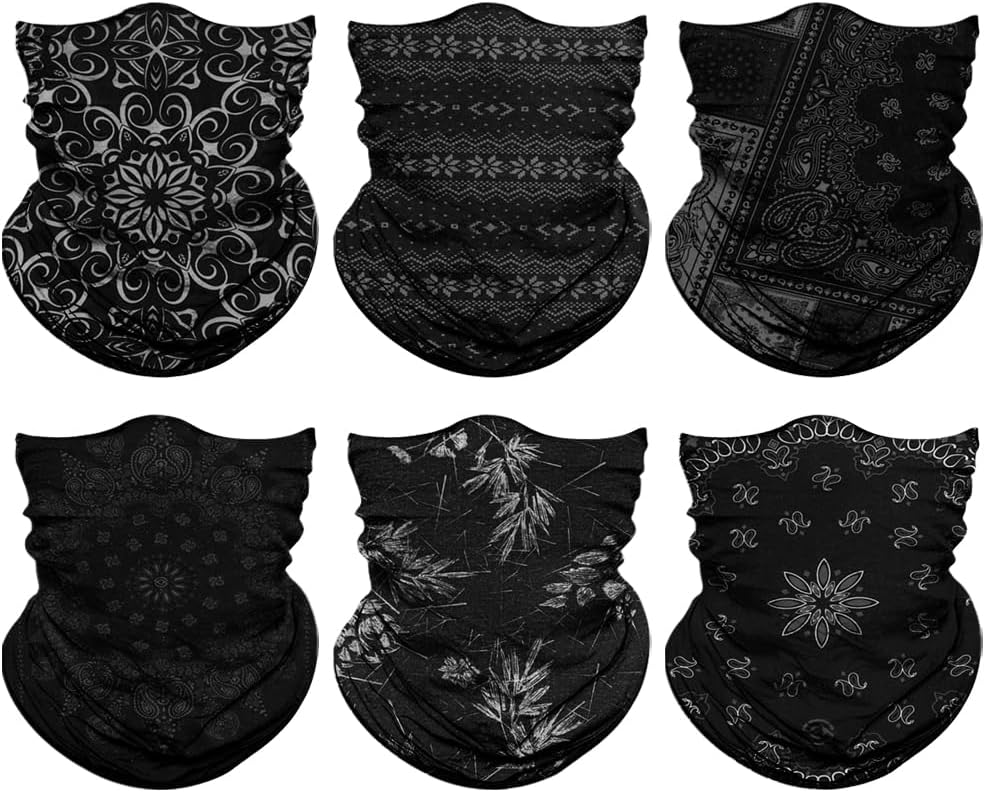 Neck Gaiter for Men Women Headwear Bandana Head Wrap Face Scarf Mask Cover Warmer Balaclava-Seamless & Versatile