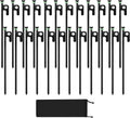24Pcs Tent Stakes, 12in Heavy Duty Tent Stakes with Storage Pouch, Forged Steel Metal Stake for Tent Used on Rocky Place, Grassland, Dessert(24Pcs, 12in, Diameter 1/4")