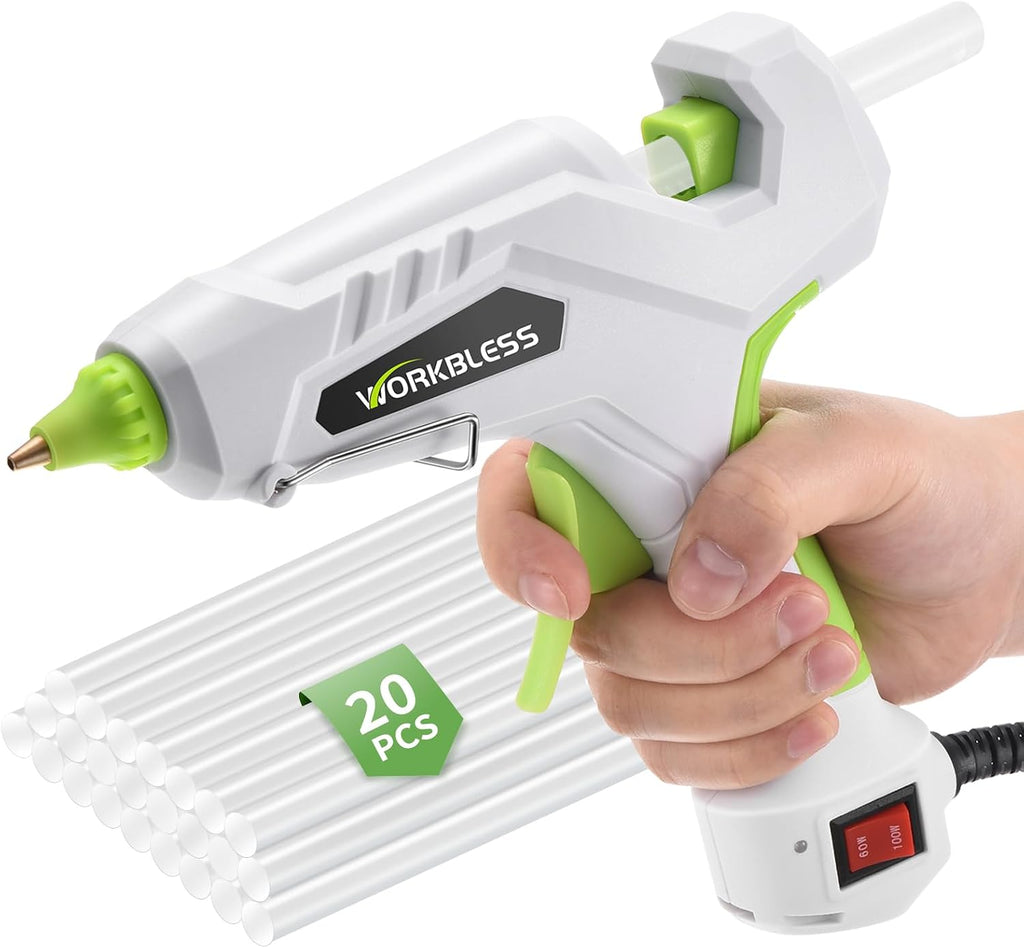 Hot Glue Gun Large 60W/100W Dual Temp W/Full Size Stick Set,Teal