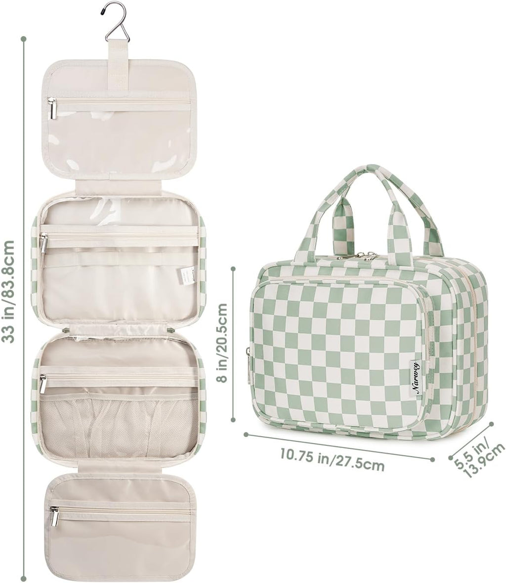 Narwey Hanging Toiletry Bag for Women, Travel Makeup Cosmetic Organizer Bag