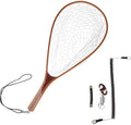 Aventik Fly Fishing Landing Net for Trout Soft Rubber Ghost Mesh Catch and Release Wooden Frame Lightweight and Tangle-Free