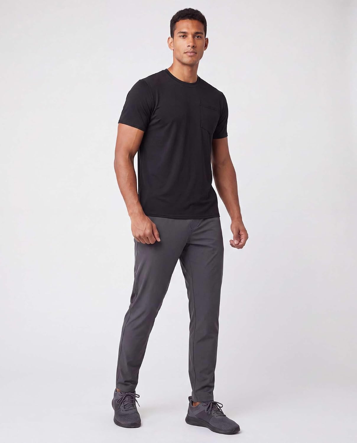 4 Pack Men's Dry Fit Short Sleeve Pocket T Shirts Workout Gym Athletic Tees