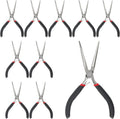 10 PCS 6 Inch Extra Long Needle Nose Pliers, Mini Precision Jewelry Pliers with Comfort Grip, Needle Nose Pliers for Jewelry Making, Repair, Crafts