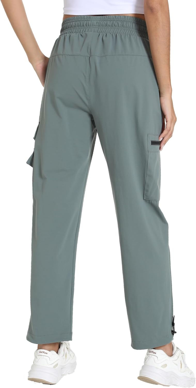 Quick Dry Women's Hiking Cargo Pants With 5 Pockets Lightweight Joggers
