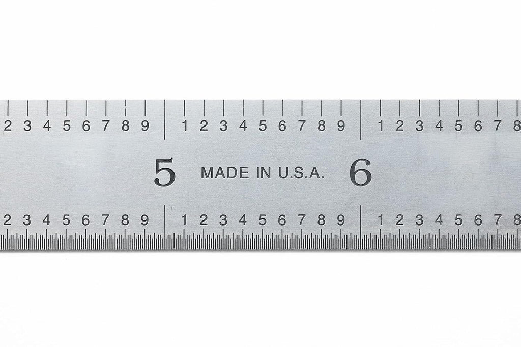 PEC Tools 24"/600mm Steel Rule, Slim & Flexible, Made in USA