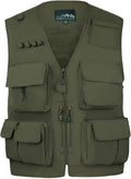AOTORR Mens Outdoor Work Safari Cargo Photo Travel Fishing Vests for Men with Multi-pockets