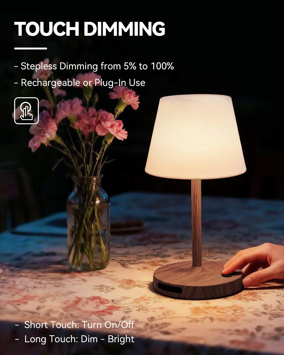 SAIWEYA Outdoor Waterproof Shower Lamp, 5200mAh Rechargeable Bathroom Lamp