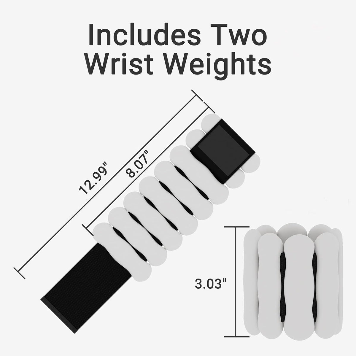 Ankle Weights Wrist Weight for Women Men, Set of 2, 1 lb/2 lb Each