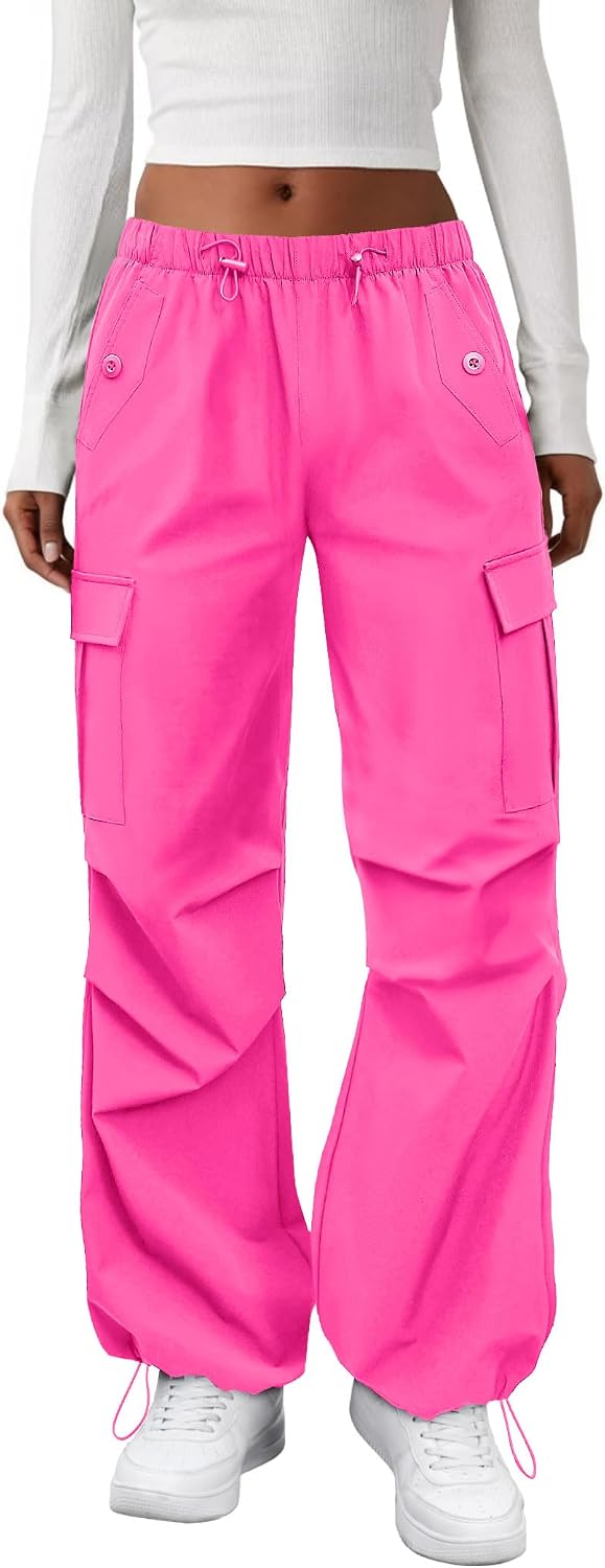 COPYLEAF Cargo Pants Women Parachute Baggy Hiking Pants with Pockets Travel