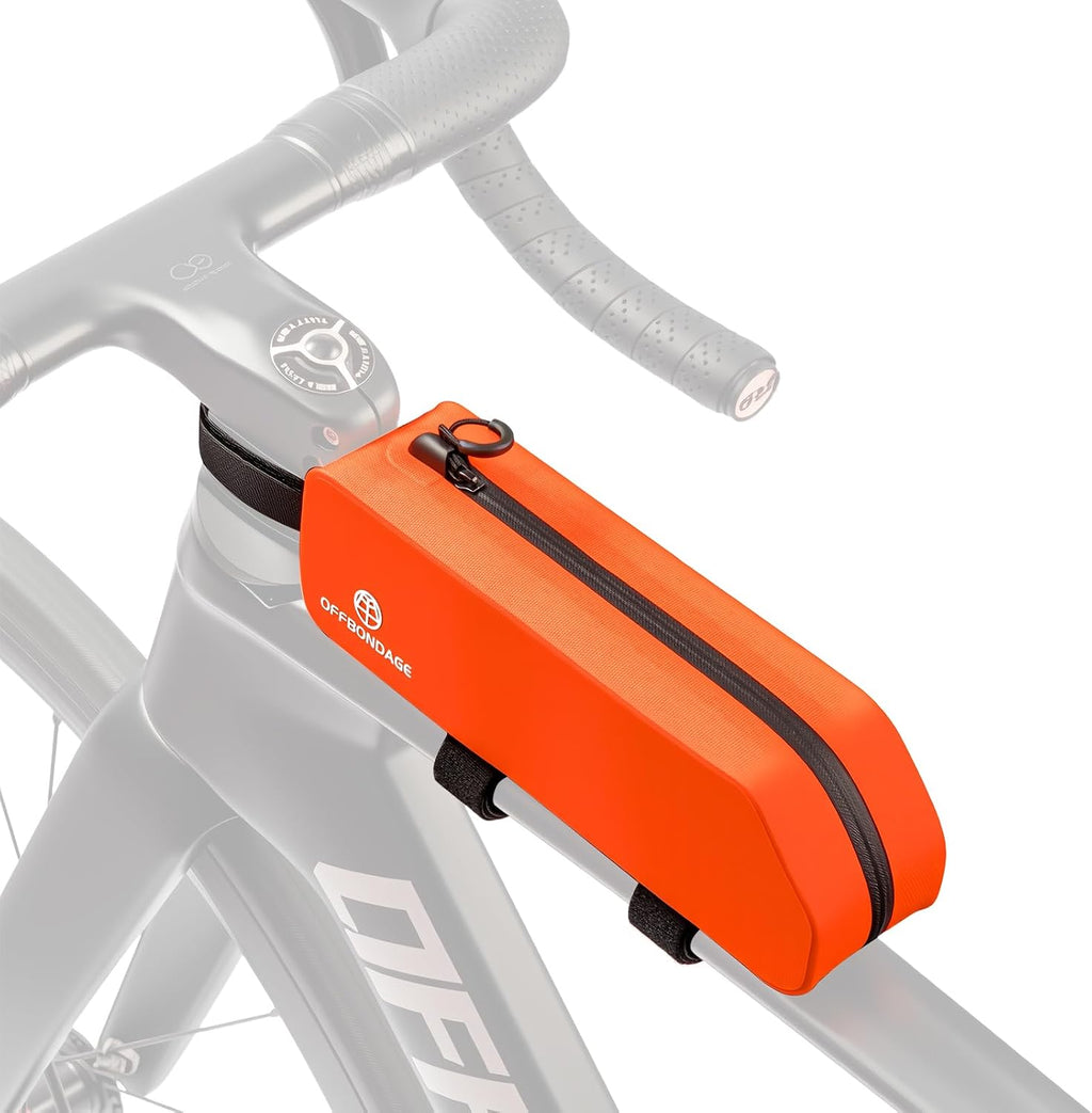 Waterproof Bike Top Tube Bag - TPU Bolt-On & Strap Mount Frame Pack, Lightweight Aerodynamic Cycling Storage for Mountain/Road/Gravel Bicycle Accessories