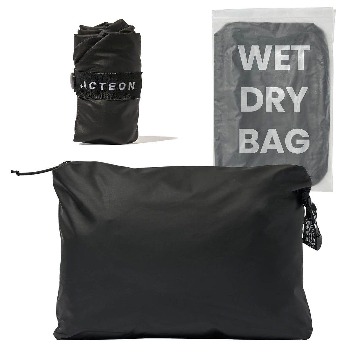 Acteon Wet Dry Bag for Gym Clothes & Swim, Water-Resistant Pouch - Zag