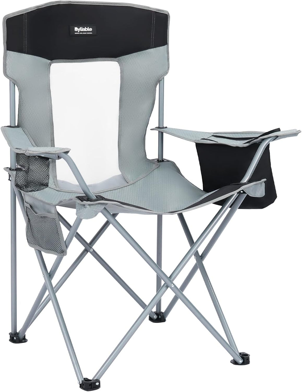 Byliable Folding Camping Chairs, Portable Lightweight Lawn Camp Chair, Gray