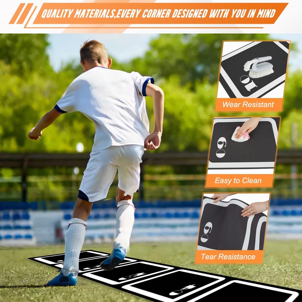 Agility Ladder Set 15ft Rubber Non-Slip Agility Training Ladder with 10Cone